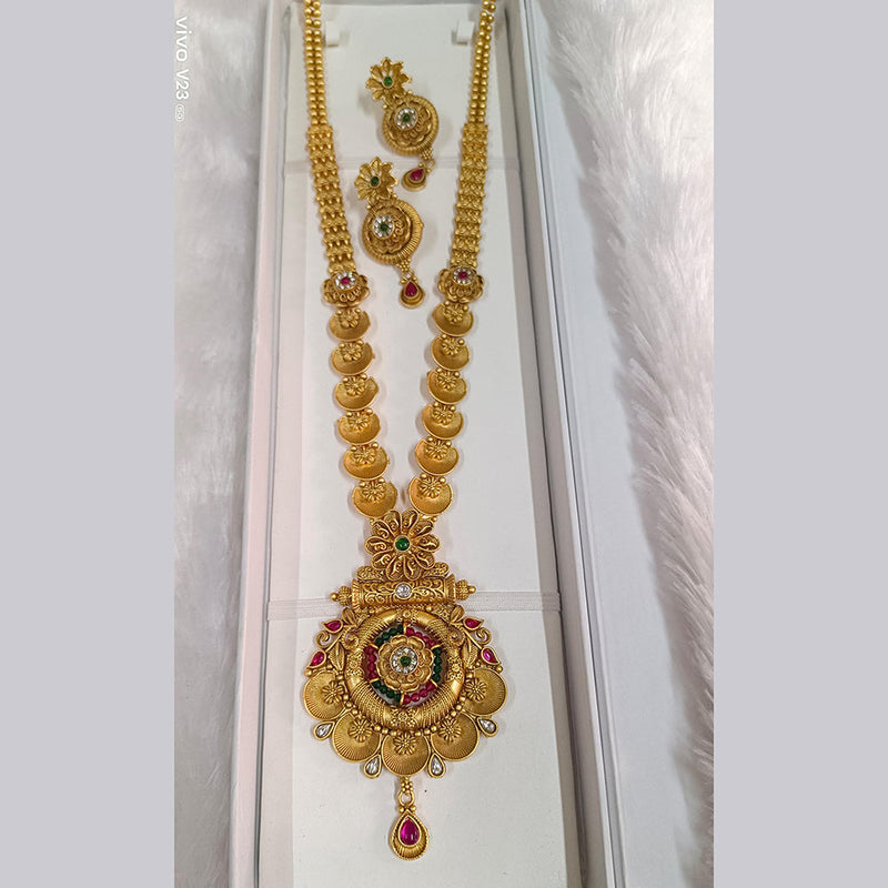 Pari Art Jewellery Forming Pota Stone Long Necklace Set