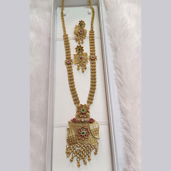 Pari Art Jewellery Forming Pota Stone Long Necklace Set