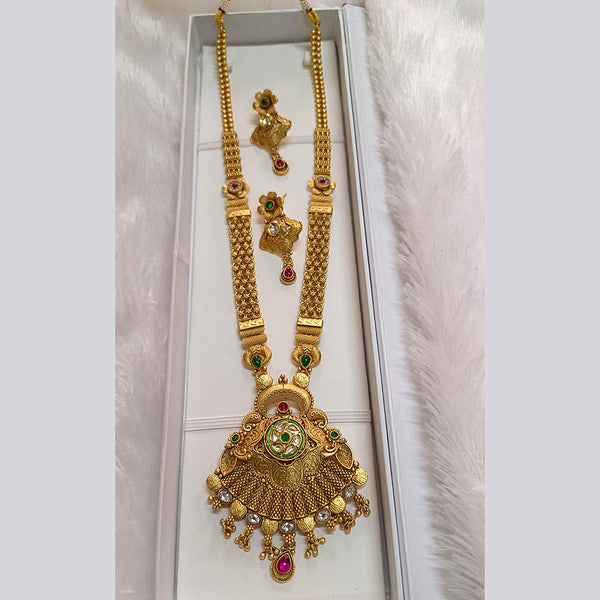 Pari Art Jewellery Forming Pota Stone Long Necklace Set