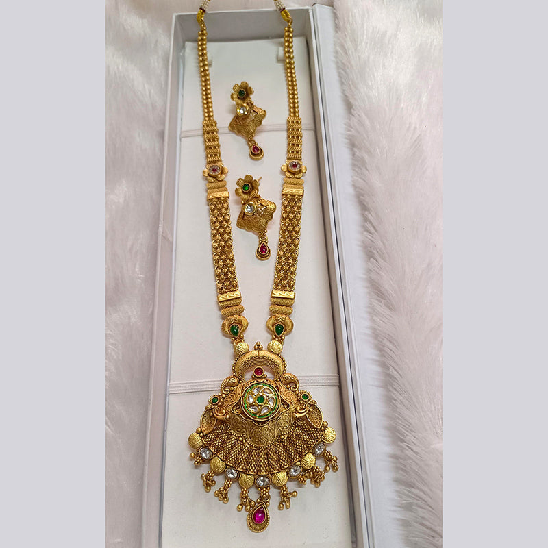 Pari Art Jewellery Forming Pota Stone Long Necklace Set