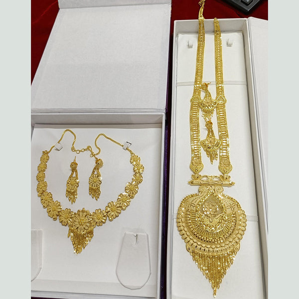 Pari Art Jewellery Forming Gold Double Necklace Set