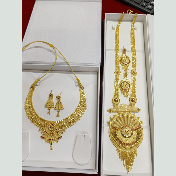 Pari Art Jewellery Forming Gold Double Necklace Set