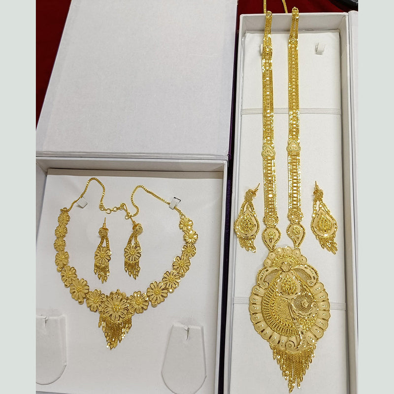 Pari Art Jewellery Forming Gold Double Necklace Set