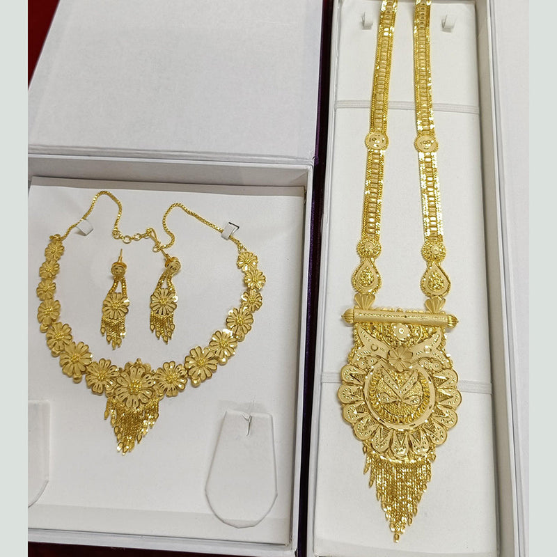 Pari Art Jewellery Forming Gold Double Necklace Set