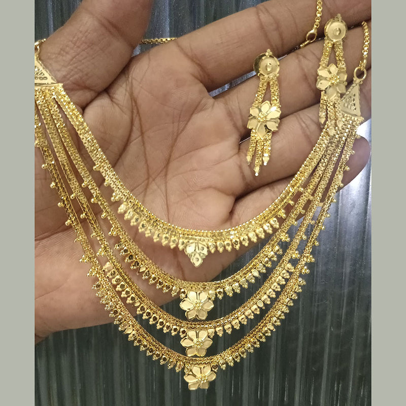 Pari Art Jewellery Forming Gold Multi Layer Necklace Set