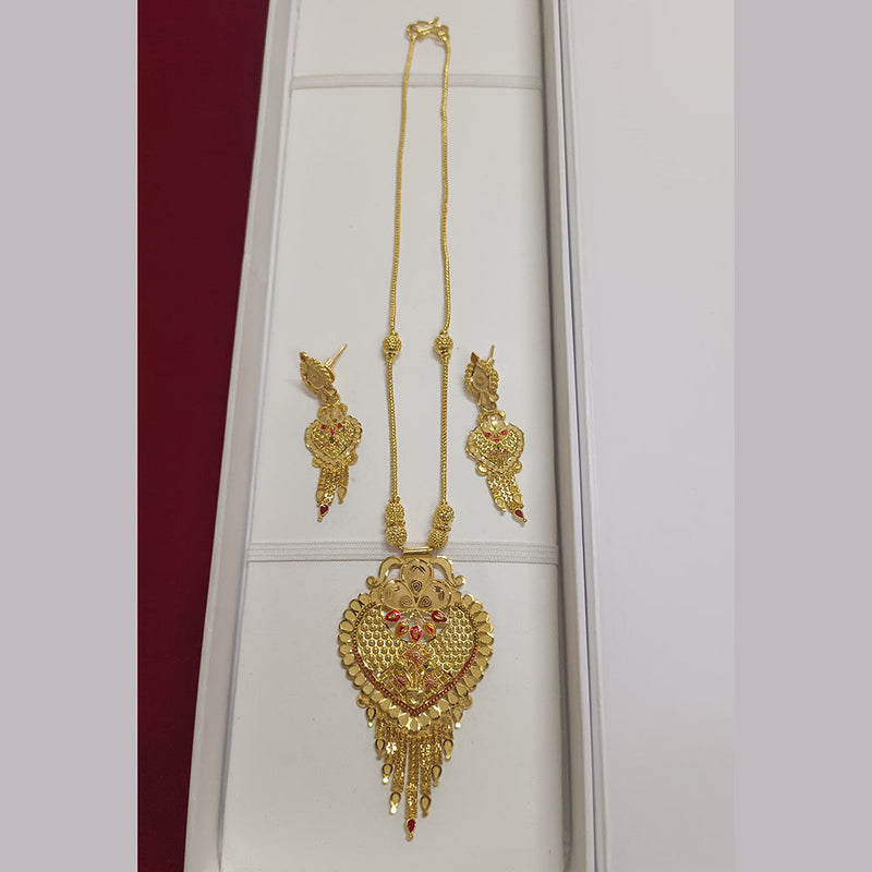 Pari Art Jewellery Forming Gold Plated Long Necklace Set