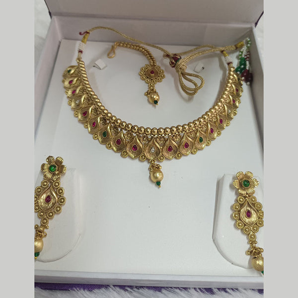 Pari Art Jewellery Forming Gold Plated Choker Necklace Set