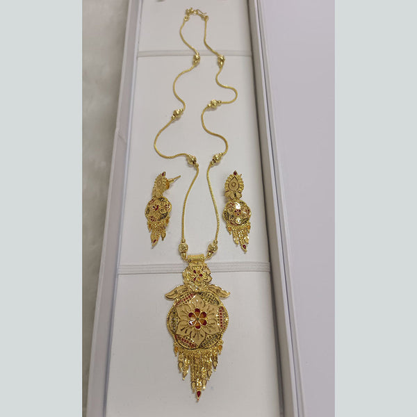 Pari Art Jewellery Forming Gold Plated Long Necklace Set