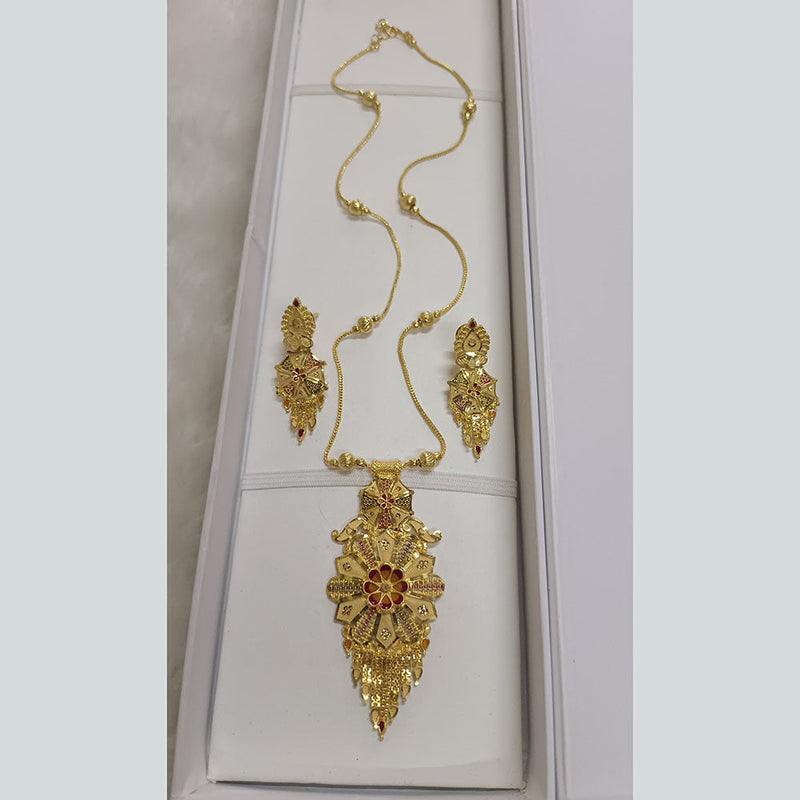 Pari Art Jewellery Forming Gold Plated Long Necklace Set