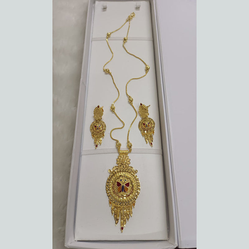 Pari Art Jewellery Forming Gold Plated Long Necklace Set