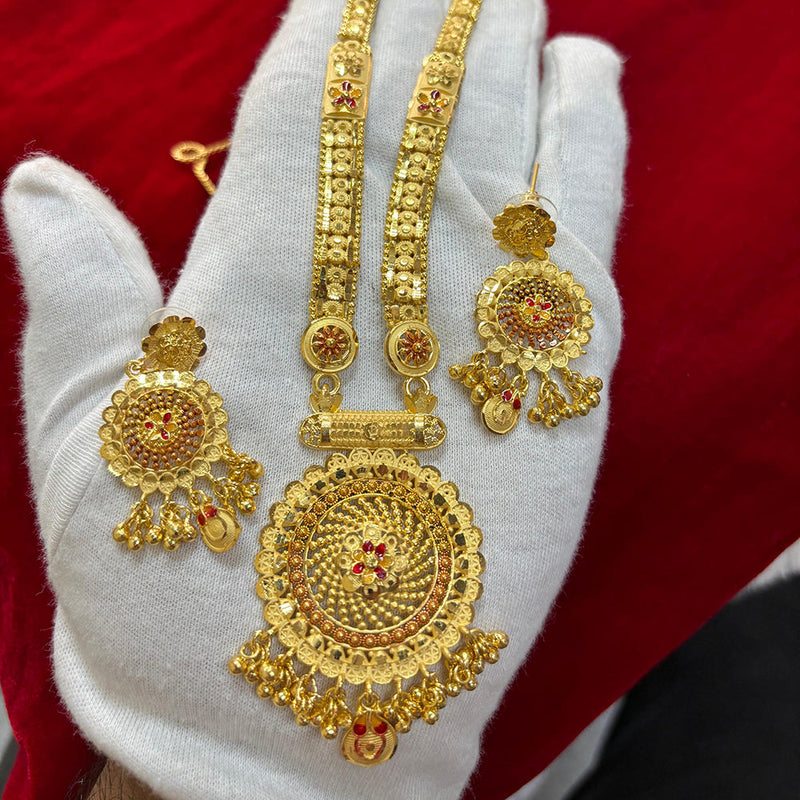 Pari Art Jewellery Forming Gold Plated Long Necklace Set