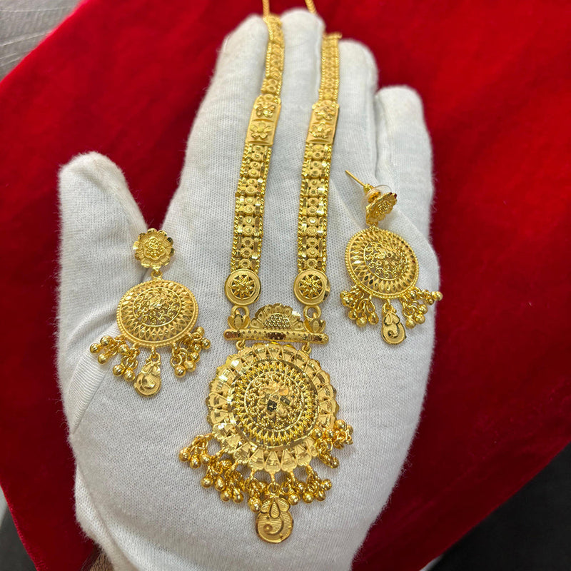 Pari Art Jewellery Forming Gold Plated Long Necklace Set