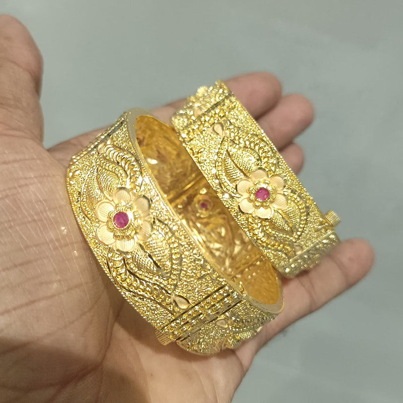 Pari Art Jewellery Forming Gold Openable Bangle Set