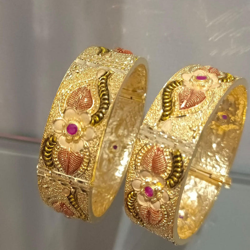 Pari Art Jewellery Forming Gold Openable Bangle Set