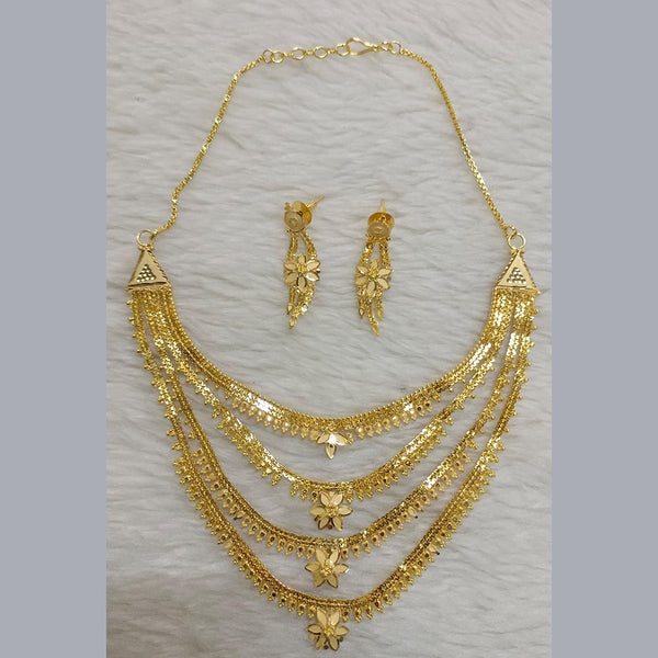 Pari Art Jewellery Forming Gold Plated Multi Layer Necklace Set