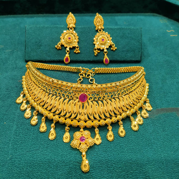 Pari Art Jewellery Forming Gold Plated Choker Necklace Set