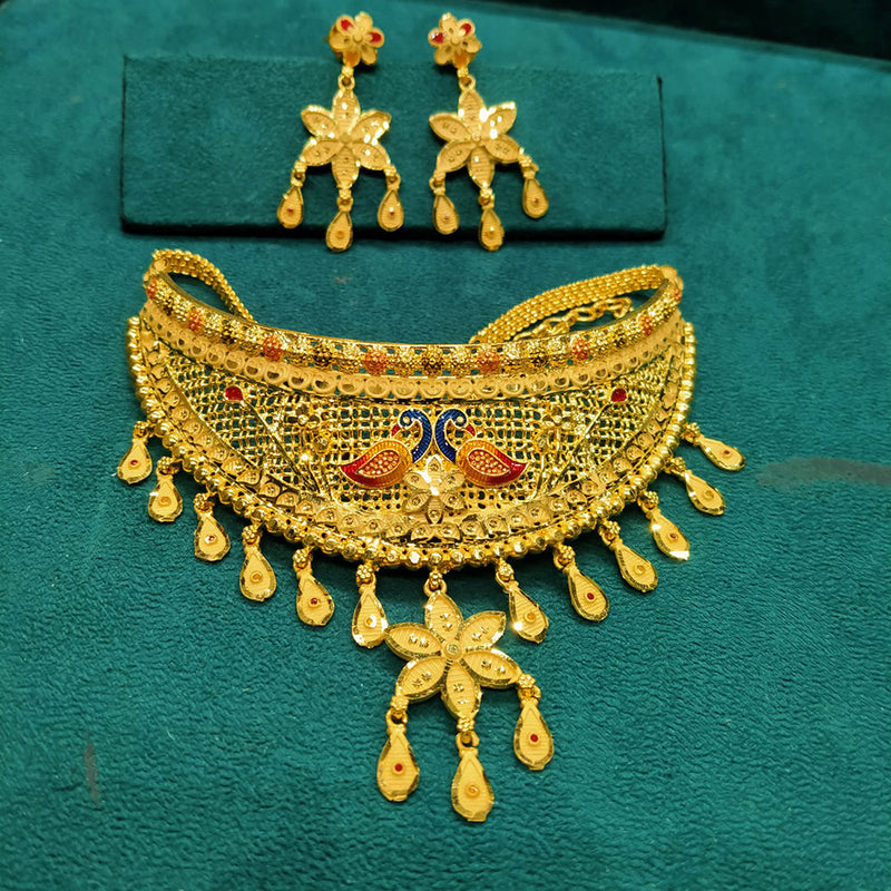 Pari Art Jewellery Forming Gold Plated Choker Necklace Set