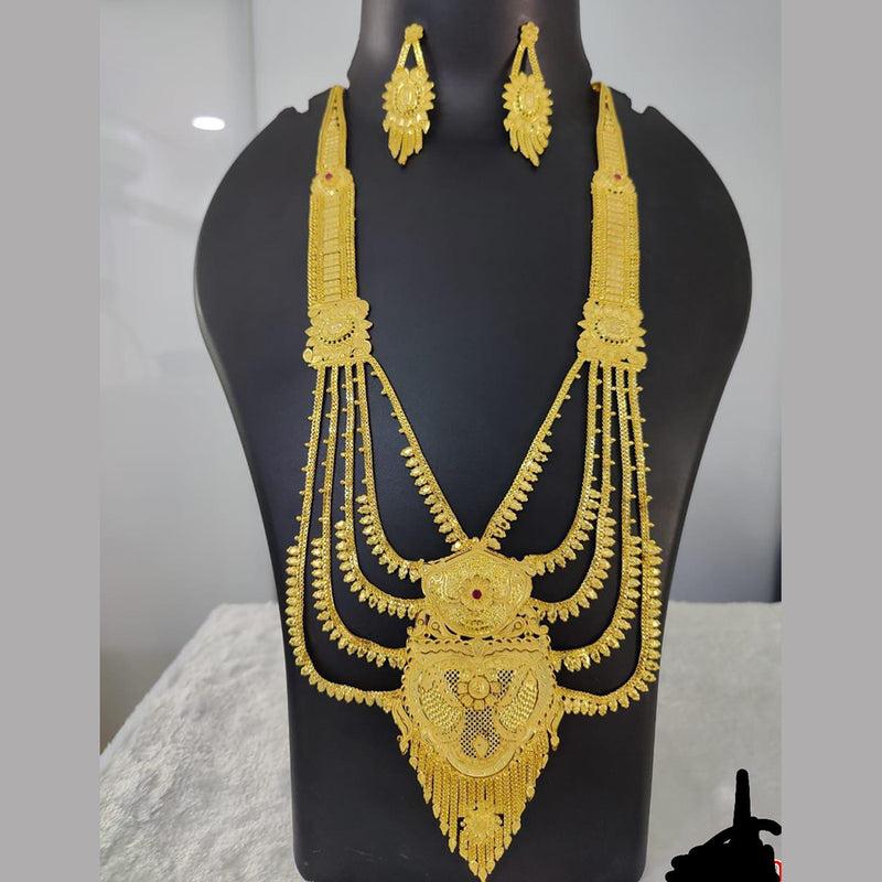 Pari Art Jewellery Forming Gold Multi Layer Long Necklace Set