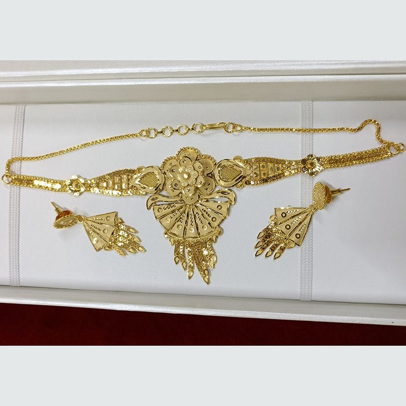 Pari Art Jewellery Forming Gold Plated Choker Necklace Set