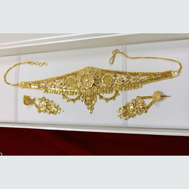 Pari Art Jewellery Forming Gold Plated Choker Necklace Set