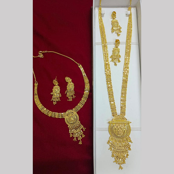 Pari Art Jewellery Forming Gold Plated Double Necklace Set