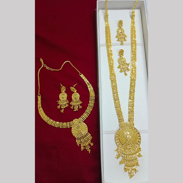 Pari Art Jewellery Forming Gold Plated Double Necklace Set