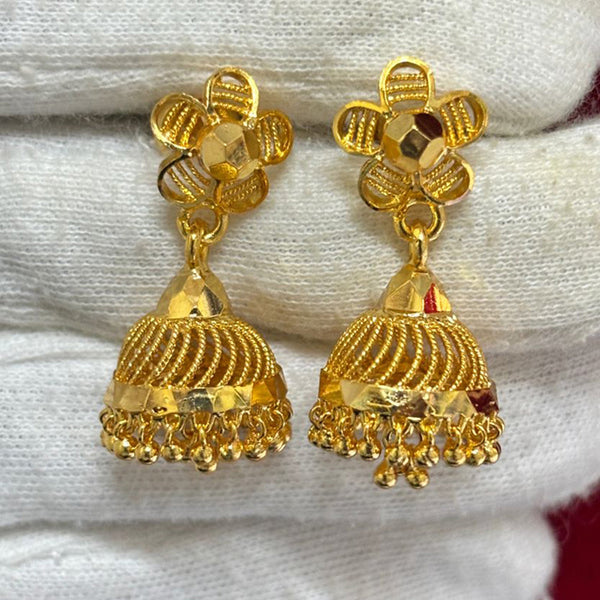 Pari Art Jewellery Forming Gold Jhumki Earrings