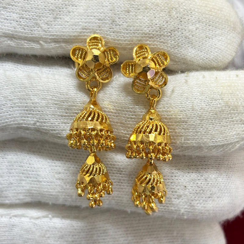 Pari Art Jewellery Forming Gold Jhumki Earrings