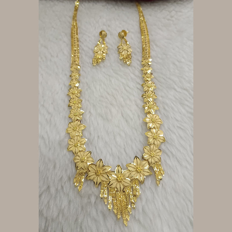 Pari Art Jewellery Forming Gold Plated Long Necklace ( 1 Piece Only )