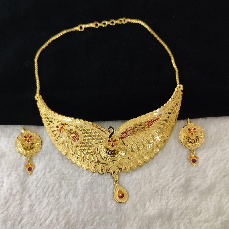 Pari Art Jewellery Forming Gold Plated Choker Necklace Set