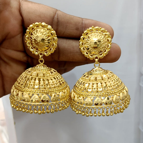Pari Art Jewellery Gold Forming Gold Plated Jhumki Earrings