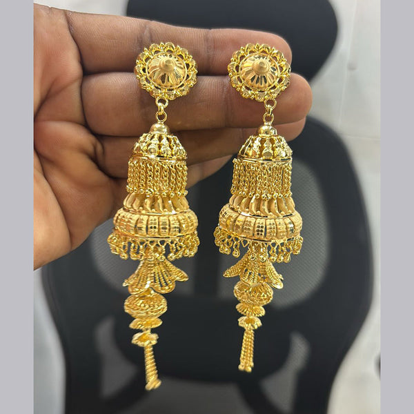 Pari Art Jewellery Gold Forming Gold Plated Jhumki Earrings
