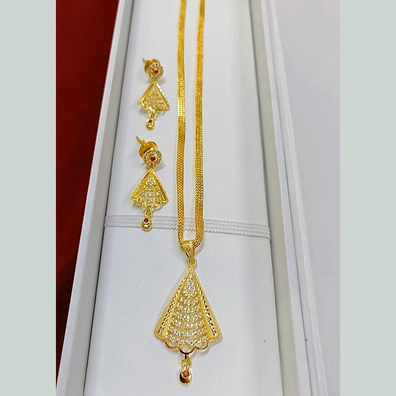 Pari Art Jewellery Forming Gold Plated Chain Pendant Set