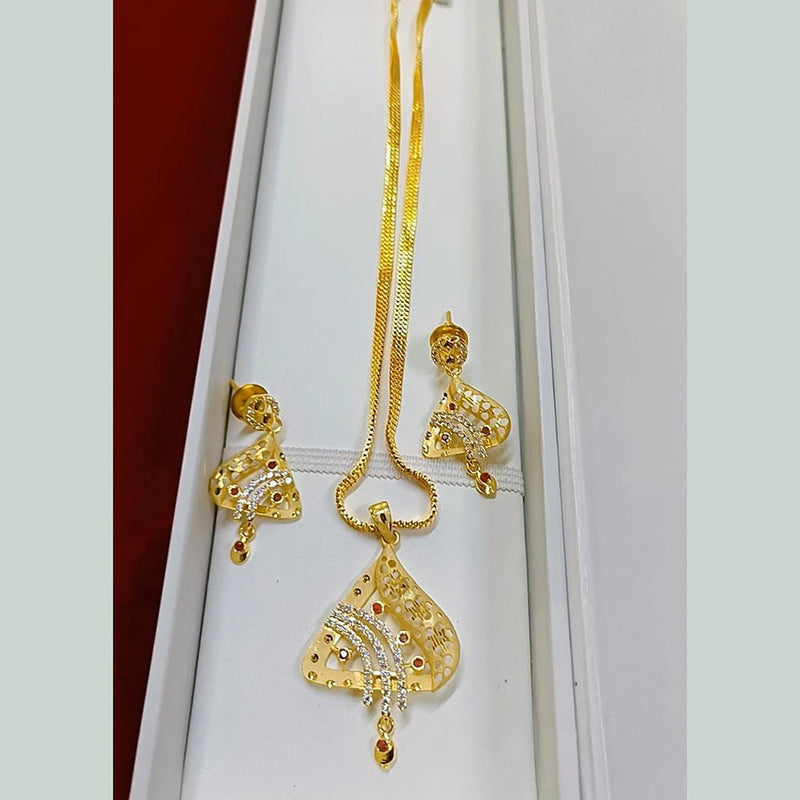 Pari Art Jewellery Forming Gold Plated Chain Pendant Set