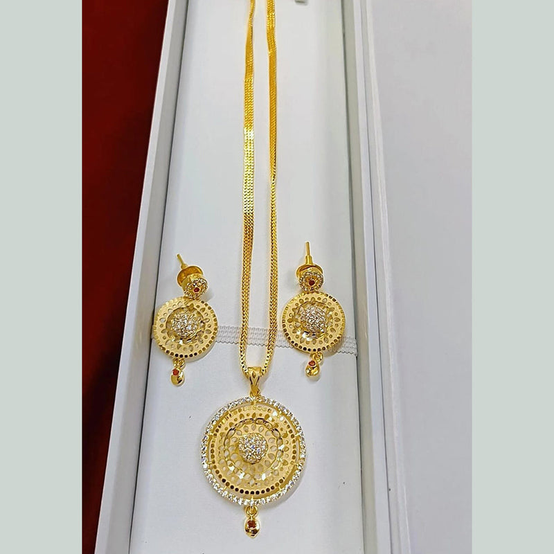 Pari Art Jewellery Forming Gold Plated Chain Pendant Set