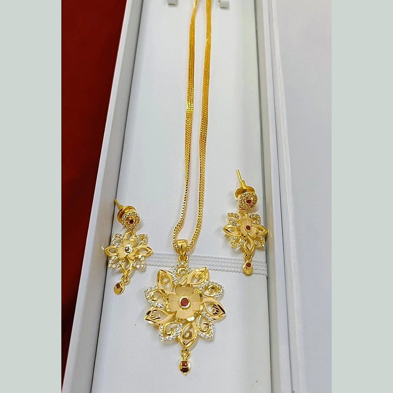 Pari Art Jewellery Forming Gold Plated Chain Pendant Set