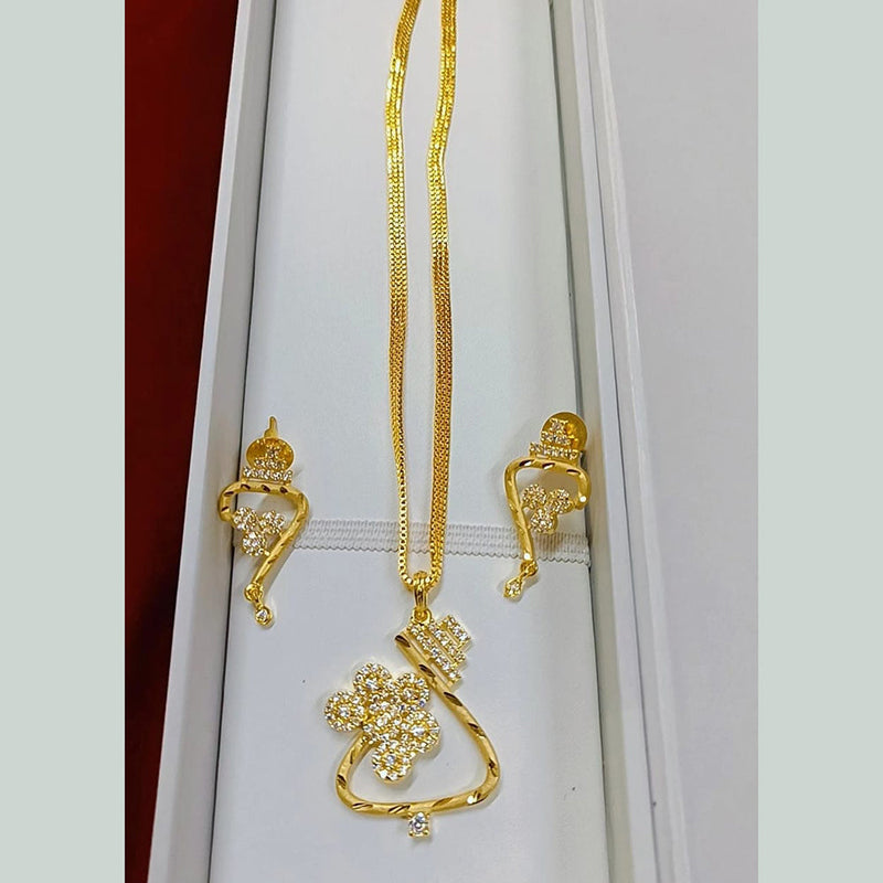 Pari Art Jewellery Forming Gold Plated Chain Pendant Set