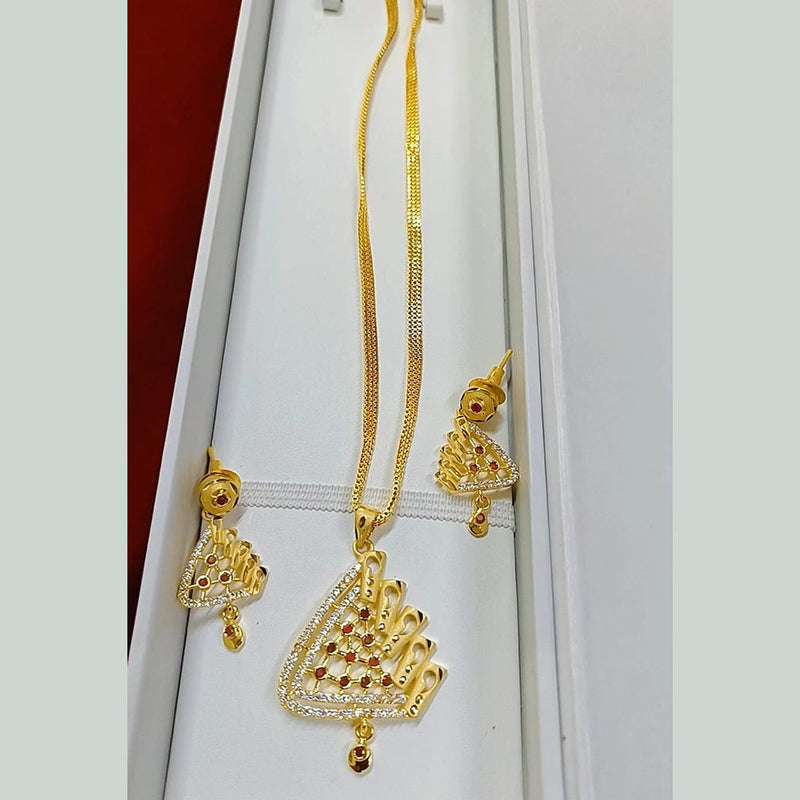 Pari Art Jewellery Forming Gold Plated Chain Pendant Set