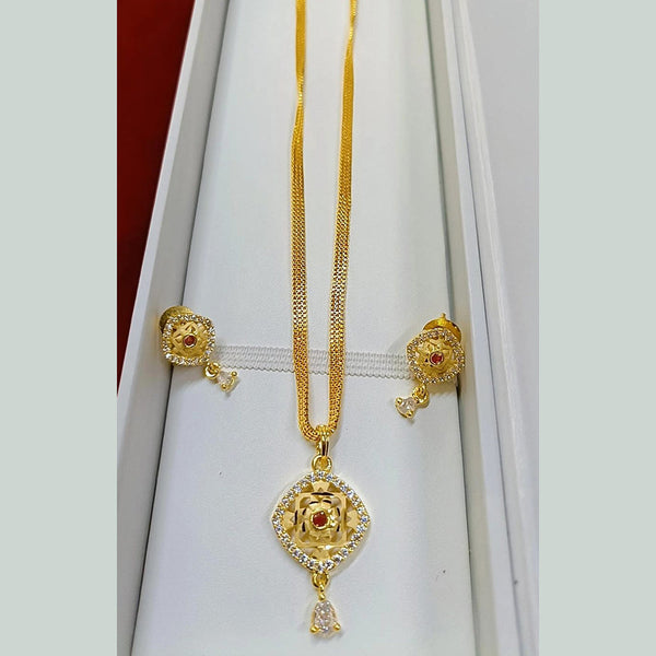 Pari Art Jewellery Forming Gold Plated Chain Pendant Set