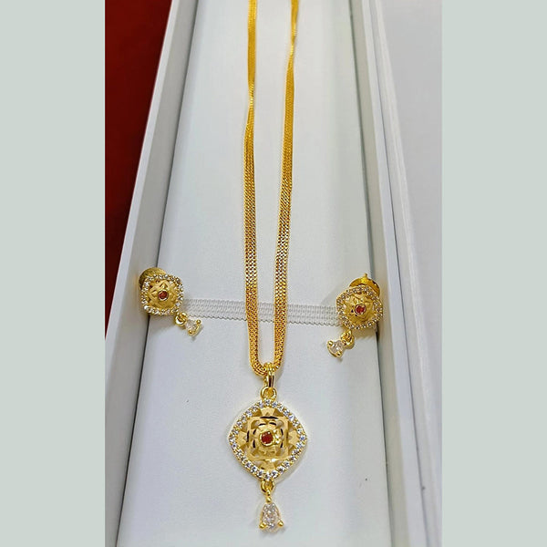 Pari Art Jewellery Forming Gold Plated Chain Pendant Set