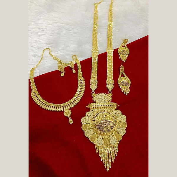 Pari Art Jewellery Forming Gold Plated Double Necklace Set