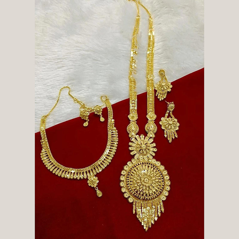 Pari Art Jewellery Forming Gold Plated Double Necklace Set