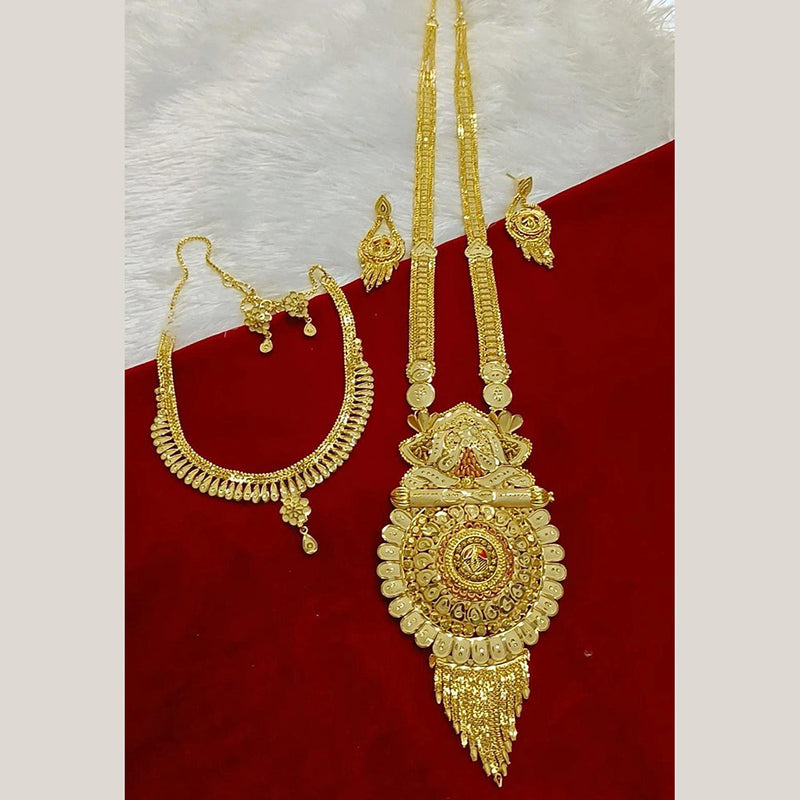 Pari Art Jewellery Forming Gold Plated Double Necklace Set