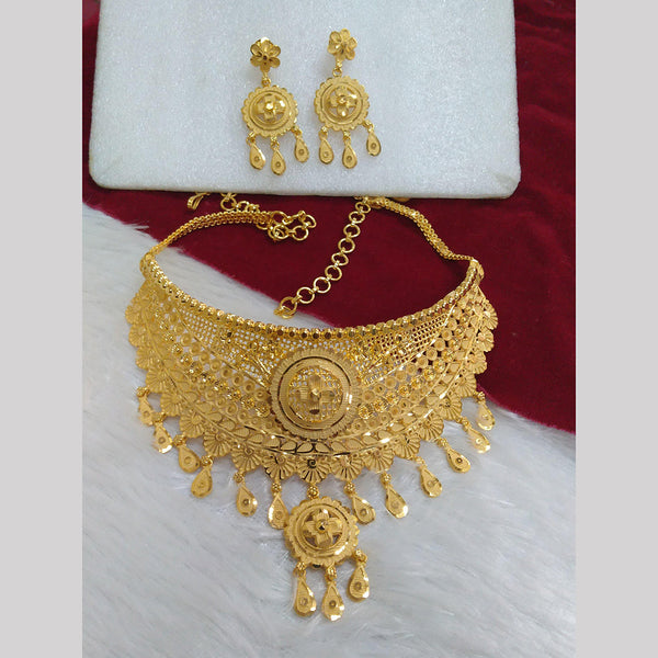 Pari Art Jewellery Forming Gold Plated Choker Necklace Set