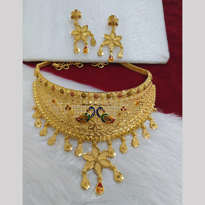 Pari Art Jewellery Forming Gold Plated Choker Necklace Set