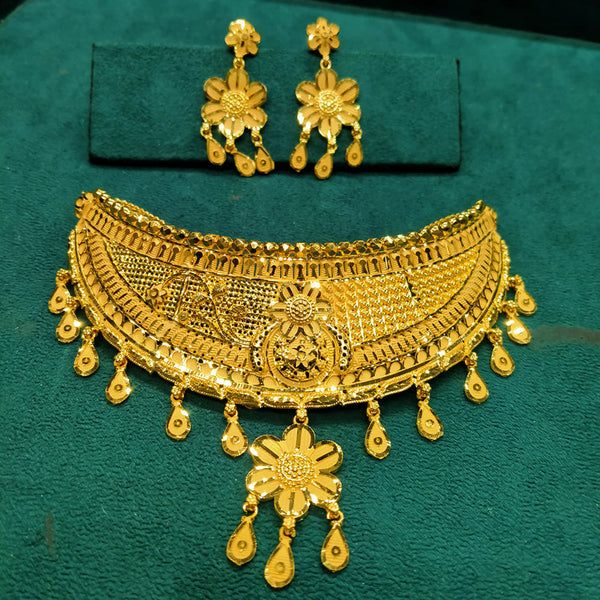 Pari Art Jewellery Forming Gold Plated Choker Necklace Set