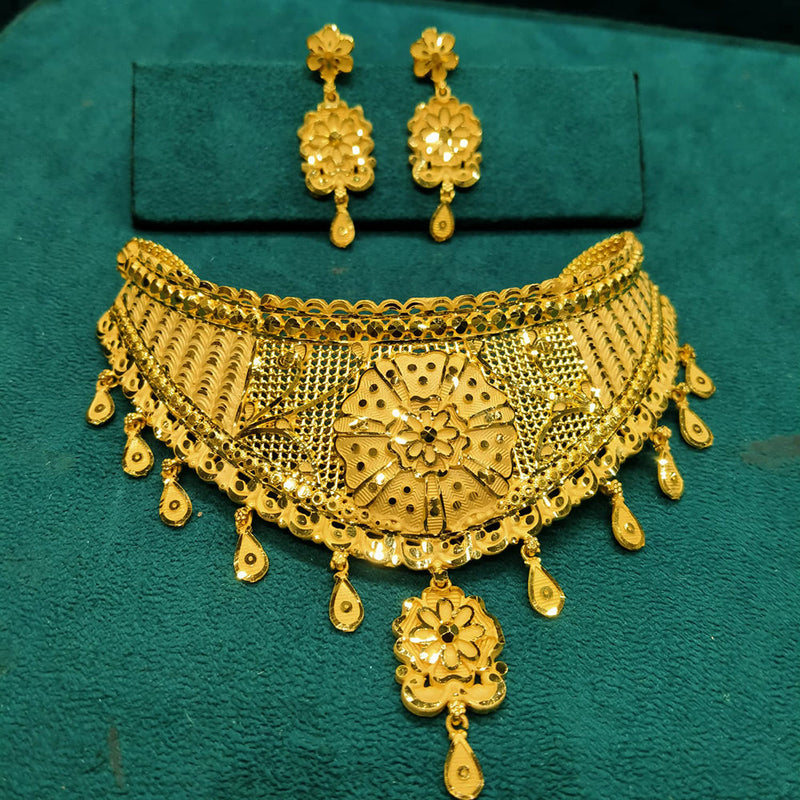 Pari Art Jewellery Forming Gold Plated Choker Necklace Set