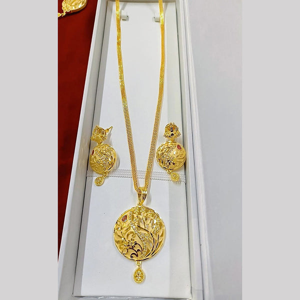 Pari Art Jewellery Forming Gold Plated Chain Pendant Set