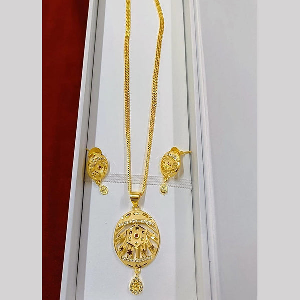 Pari Art Jewellery Forming Gold Plated Chain Pendant Set