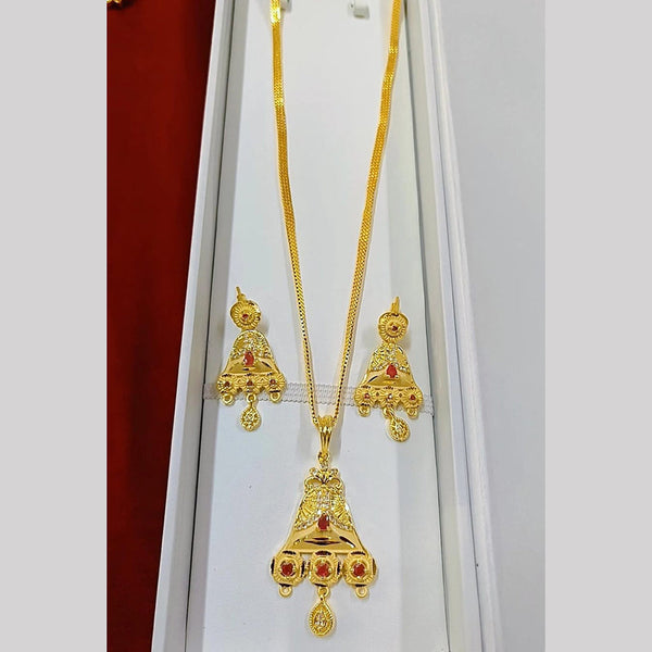 Pari Art Jewellery Forming Gold Plated Chain Pendant Set